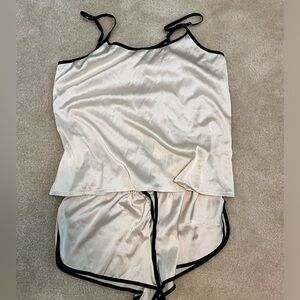 White silk pj set